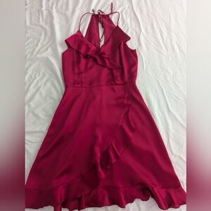 Dynamite Red A line mini dress with frills